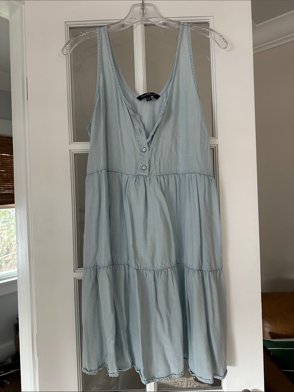 Light Blue Sleeveless Tiered Summer Dress